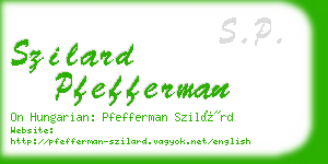 szilard pfefferman business card